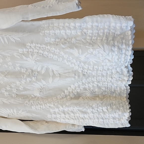 PilyQ Embroidered Beach Cover Up White Size M/L - Picture 4 of 9